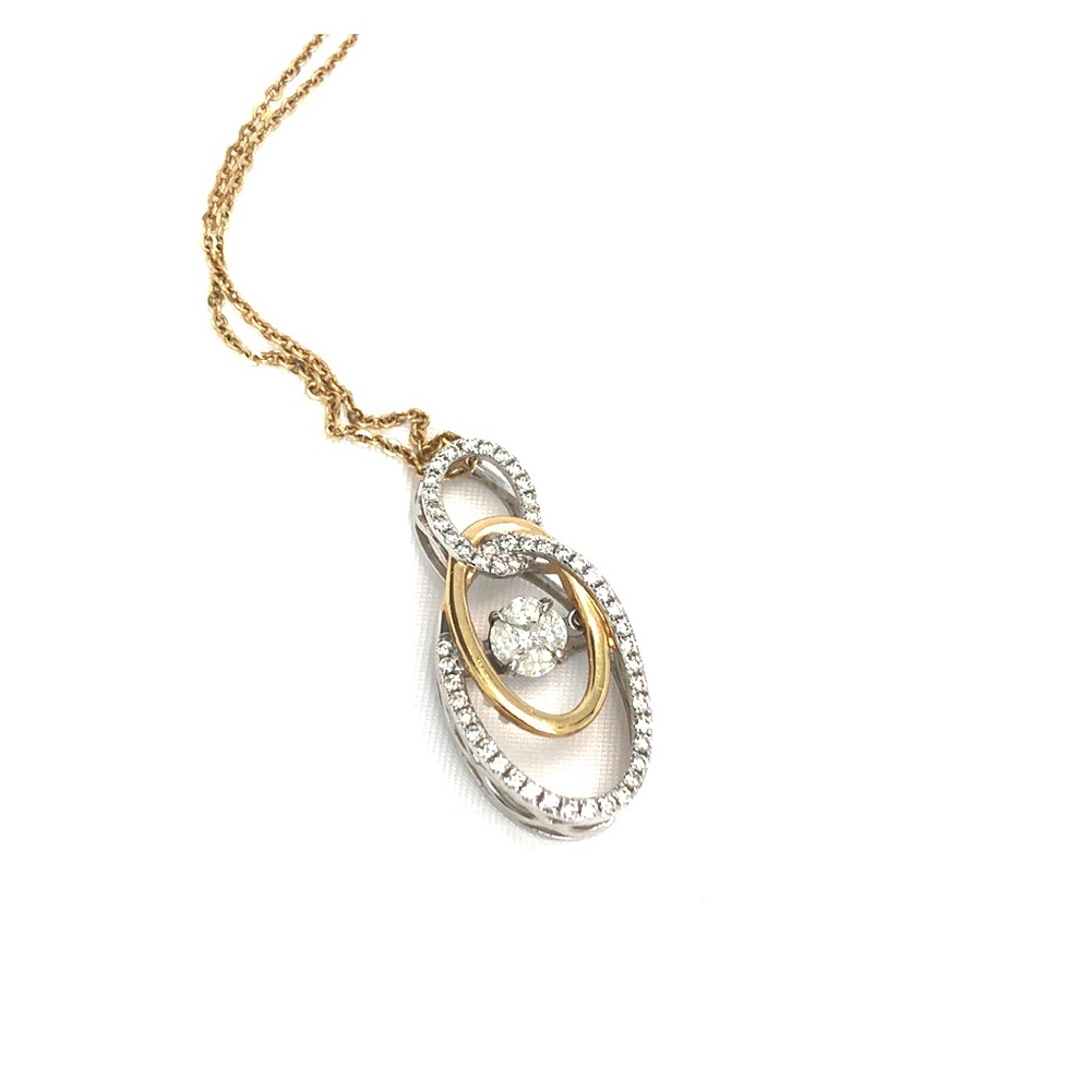 Diamonds in Rhythm pendant with chain 14k 3/4 ct